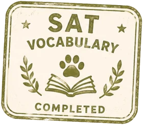 SAT vocabulary course completed stamp
